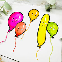 Load image into Gallery viewer, Five Happy Balloons card - Original Artwork card