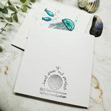 Load image into Gallery viewer, Have a Jelly Good Birthday - Turquoise Jellyfish - Original Artwork Card