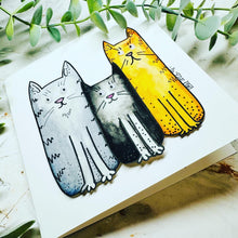 Load image into Gallery viewer, Three Cats Card - Original Artwork Card