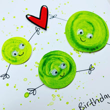 Load image into Gallery viewer, Hap-Pea Birthday Card - Handmade Card