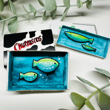 Load image into Gallery viewer, Tiny Shoal of Fish Artwork - Matchbox Message
