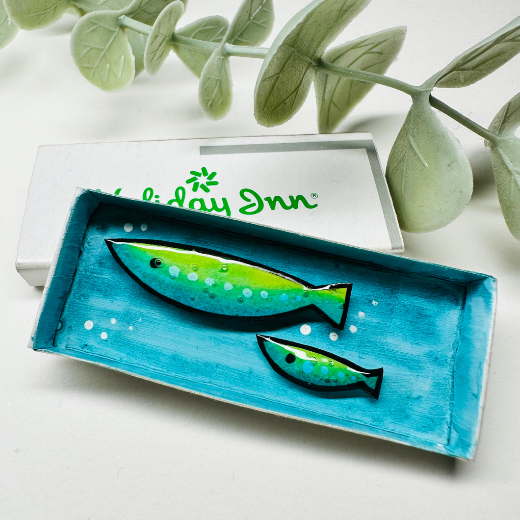 Tiny Shoal of Fish Artwork - Matchbox Message