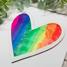 Load image into Gallery viewer, Rainbow Heart Handmade Card
