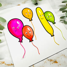 Load image into Gallery viewer, Five Happy Balloons card - Original Artwork card
