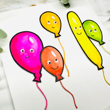 Load image into Gallery viewer, Five Happy Balloons card - Original Artwork card
