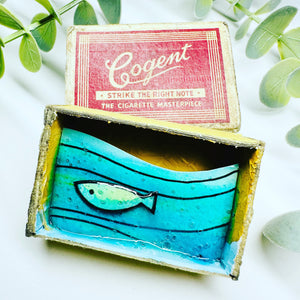 Ocean and Tiny Fish Artwork - Matchbox Message