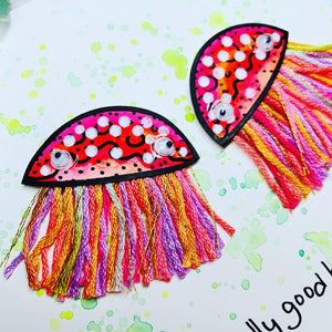 Have a Jelly Good Birthday - Orange Jellyfish - Original Artwork card