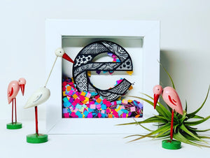 Confetti Frame with Original Artwork 12x12cms  - Drawn to Order