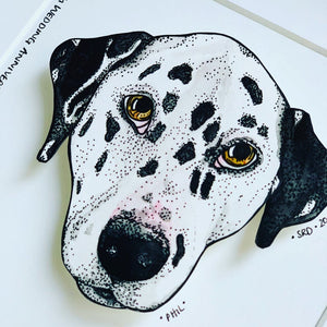 Bespoke Pet Portrait - Hand Drawn from a Photograph 23x23cms