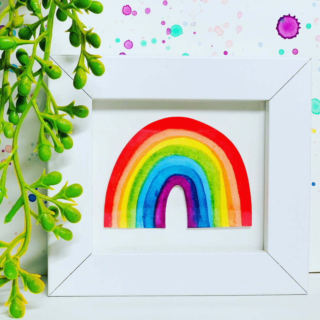 Miniature Rainbow Watercolour - Framed Artwork