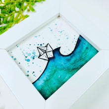 Load image into Gallery viewer, Miniature Ocean Wave and Boat Watercolour Artwork
