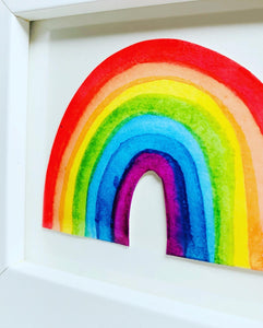 Miniature Rainbow Watercolour - Framed Artwork